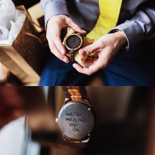 Groomsmen Wood Watch Gift. Engraved Wood Watch