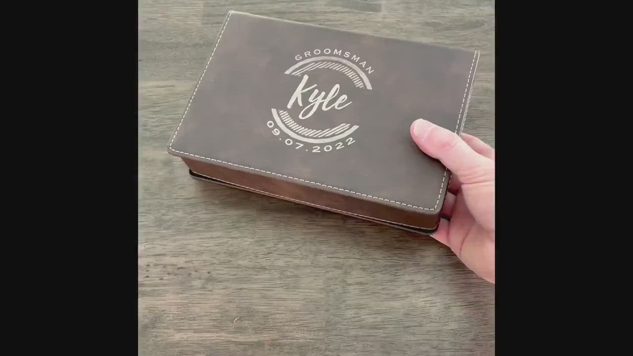 Personalized Black Flask Set