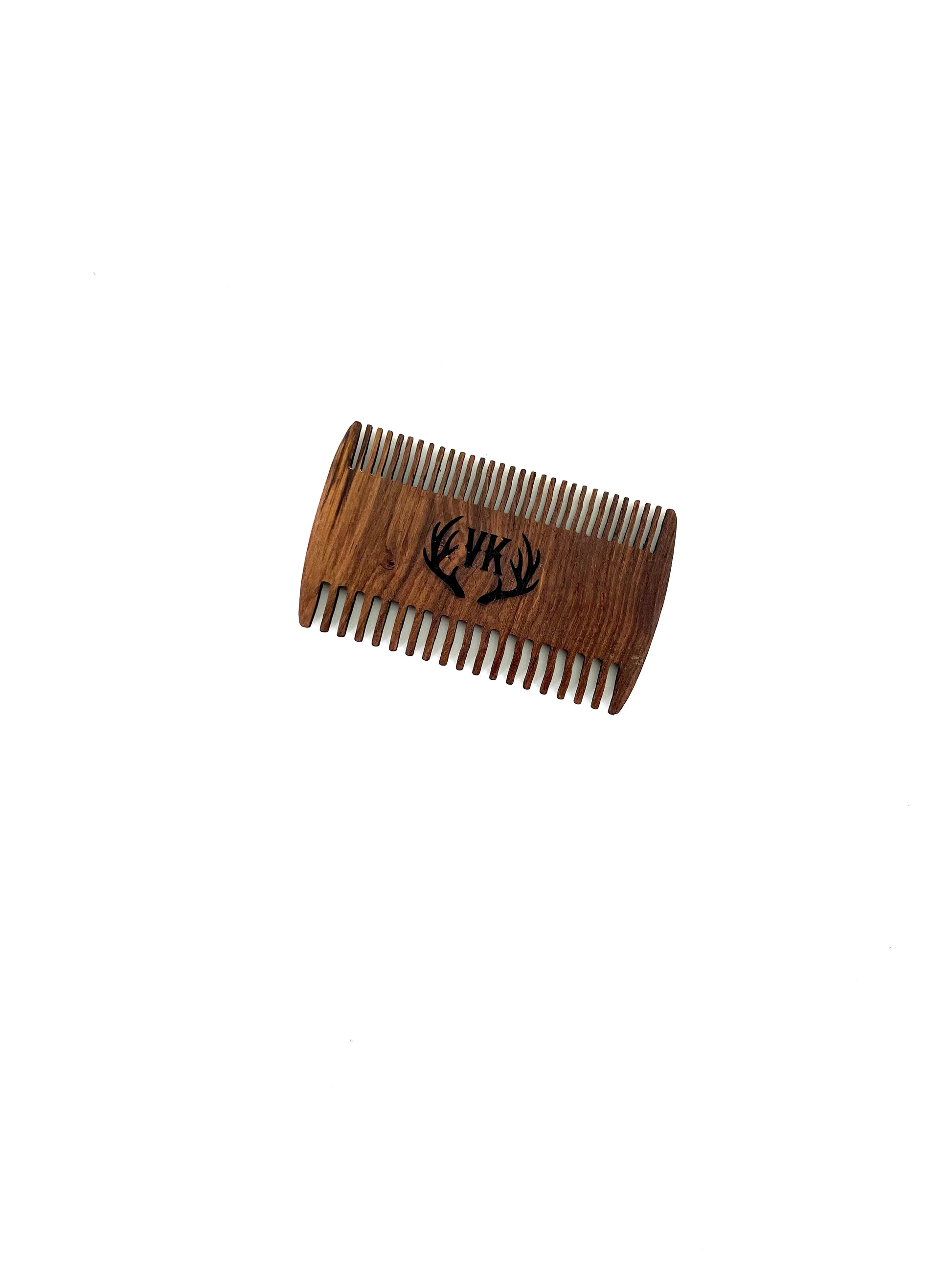 Personalized Wood Beard Comb with Leather Case