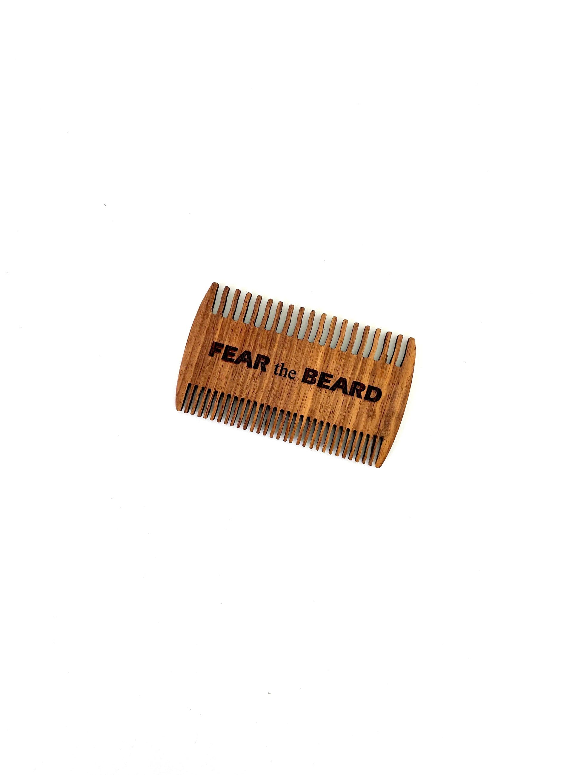 Personalized Wood Beard Comb with Leather Case