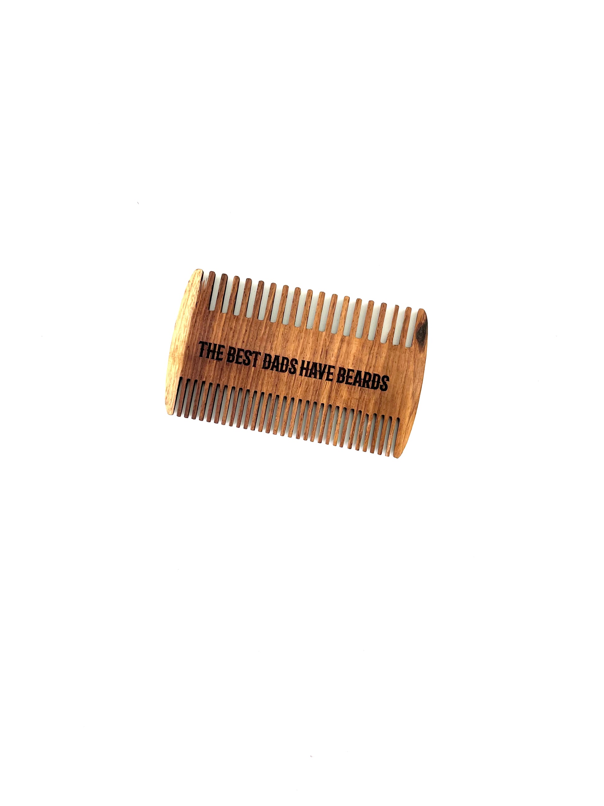 Personalized Wood Beard Comb with Leather Case