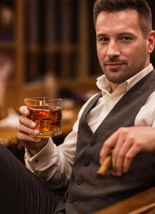 Personalized Cigar Whiskey Glass Gift