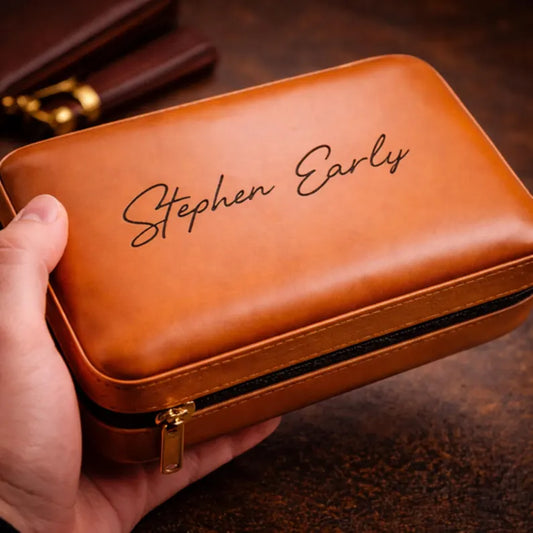 Personalized Leather Cigar Box