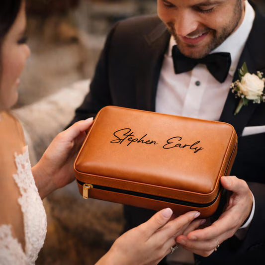 Personalized Leather Cigar Box