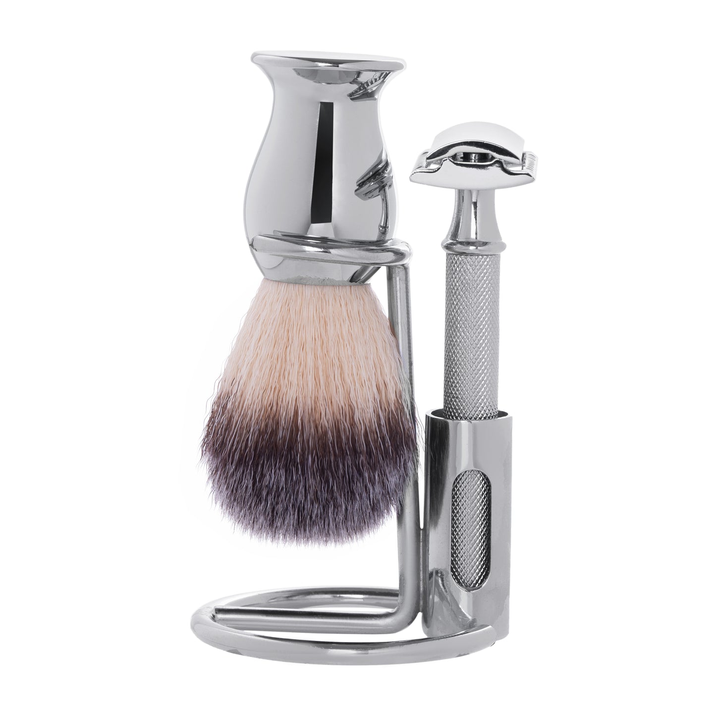 luxury shaving kit with razor, brush and bowl