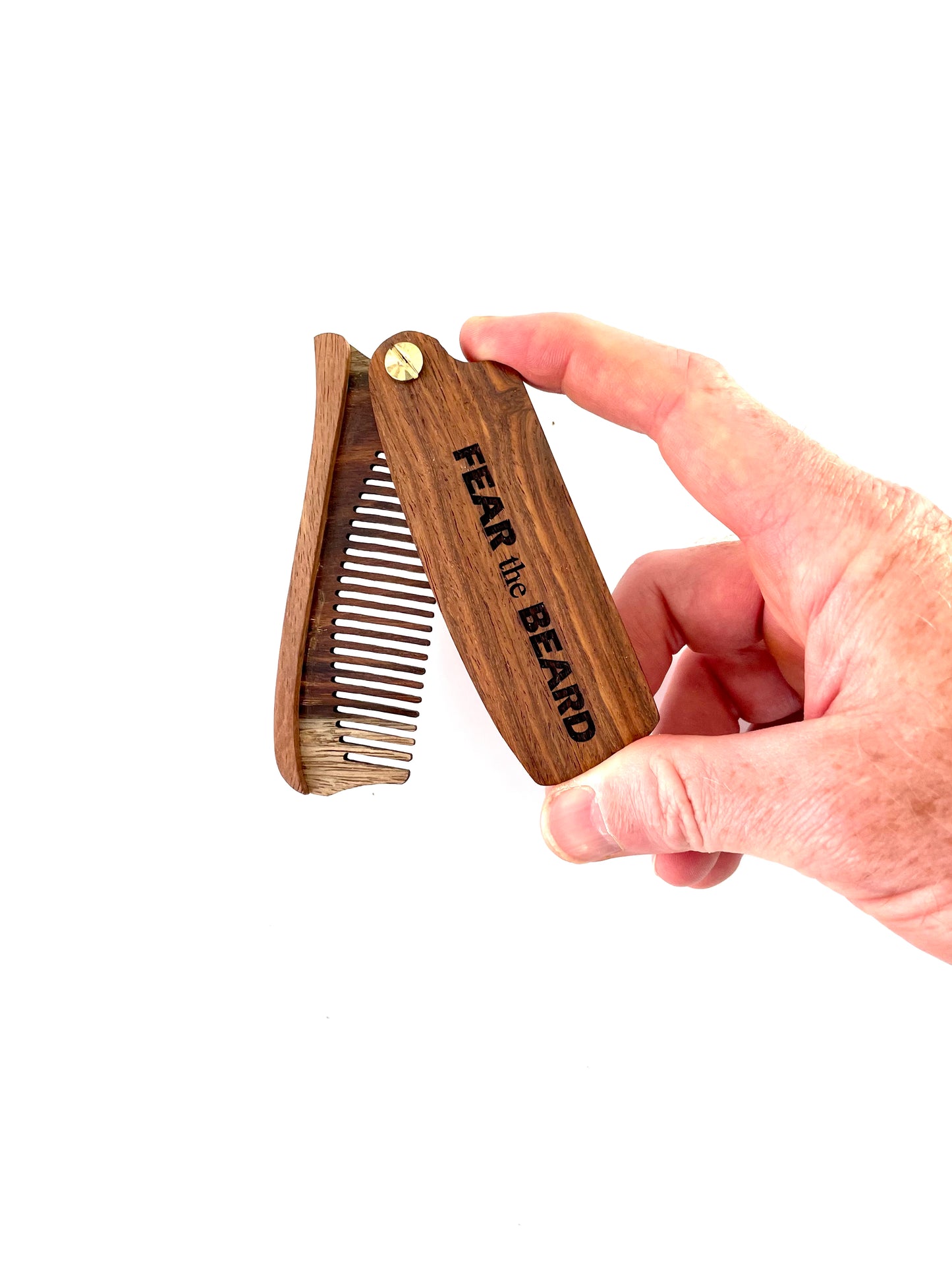 Made from eco friendly lightweight wood, your engraved wood beard comb makes for a unique gift for him.  Your personalized wood beard comb can be single or double sided engraved with letters, numbers or symbols.