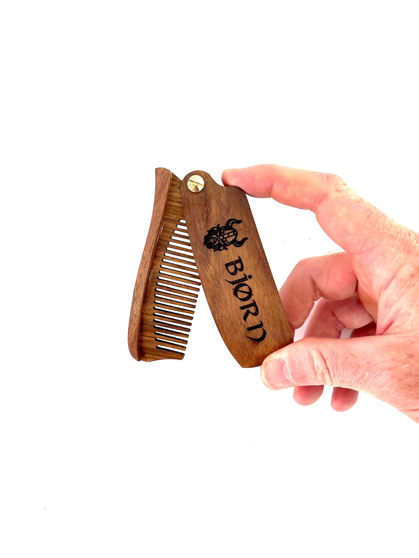 Made from eco friendly lightweight wood, your engraved wood beard comb makes for a unique gift for him.  Your personalized wood beard comb can be single or double sided engraved with letters, numbers or symbols.